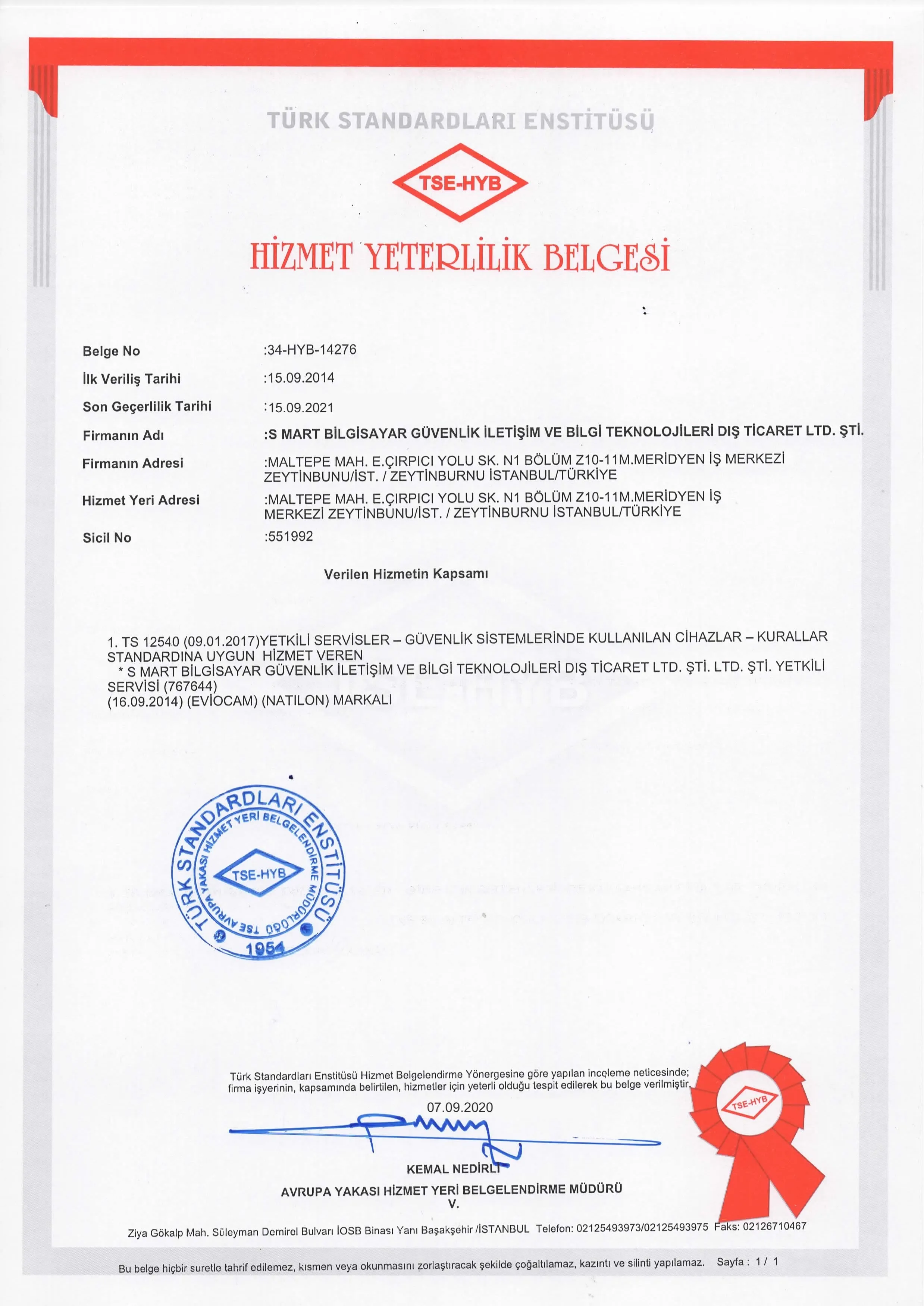 TSE Service Competence Certificate